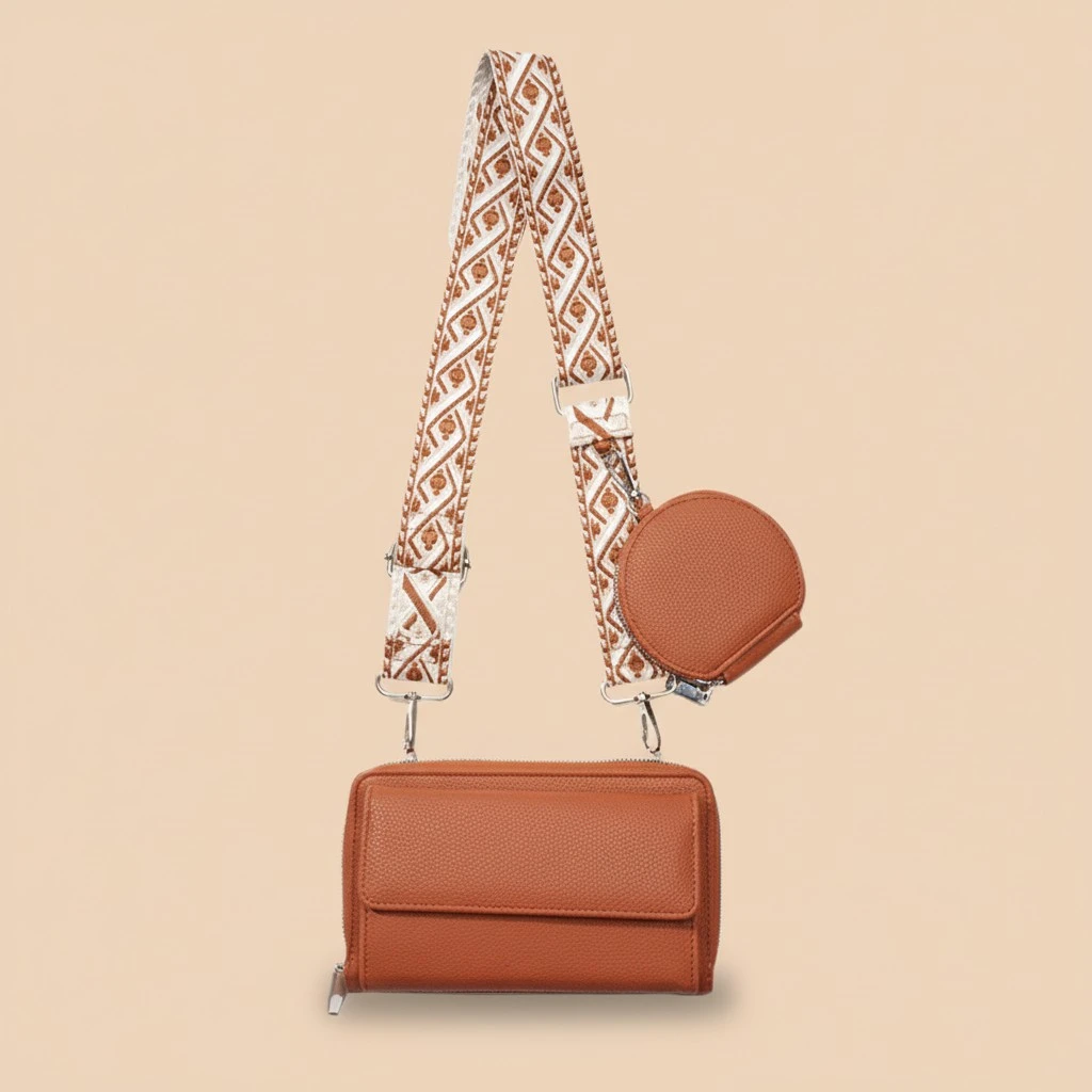 Women's Shoulder Bags Stylish Phone Bags with Coin Purse 2 Pcs Set