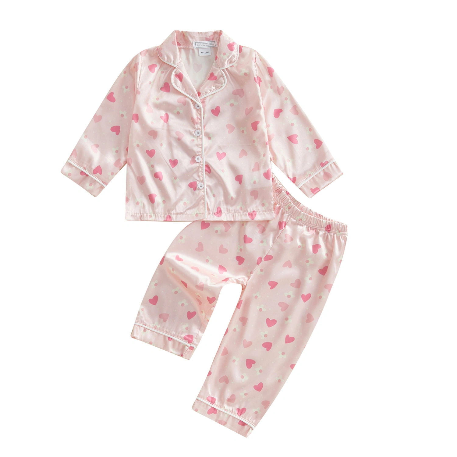 Valentine's Day Little Girls Pajamas Set Tops and Pants 2 Pcs Set