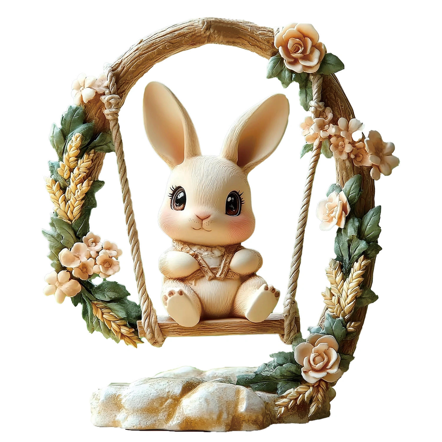 Easter Bunny Ornament Cartoon Keychain Cute Car Mirror Hanging Pendant