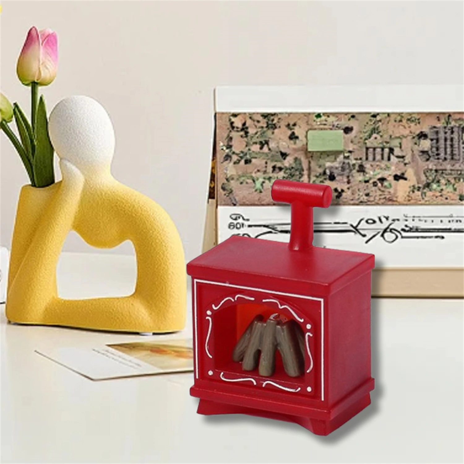 LED Miniature Fireplace Battery Operated Fireplace with Lights