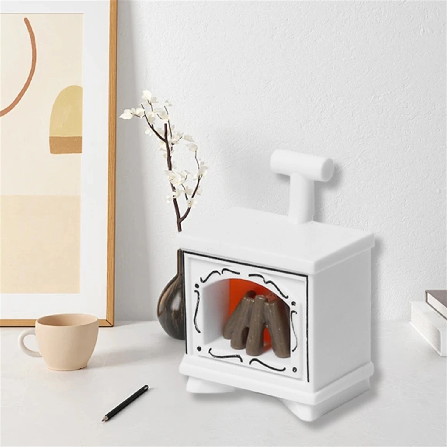 LED Miniature Fireplace Battery Operated Fireplace with Lights