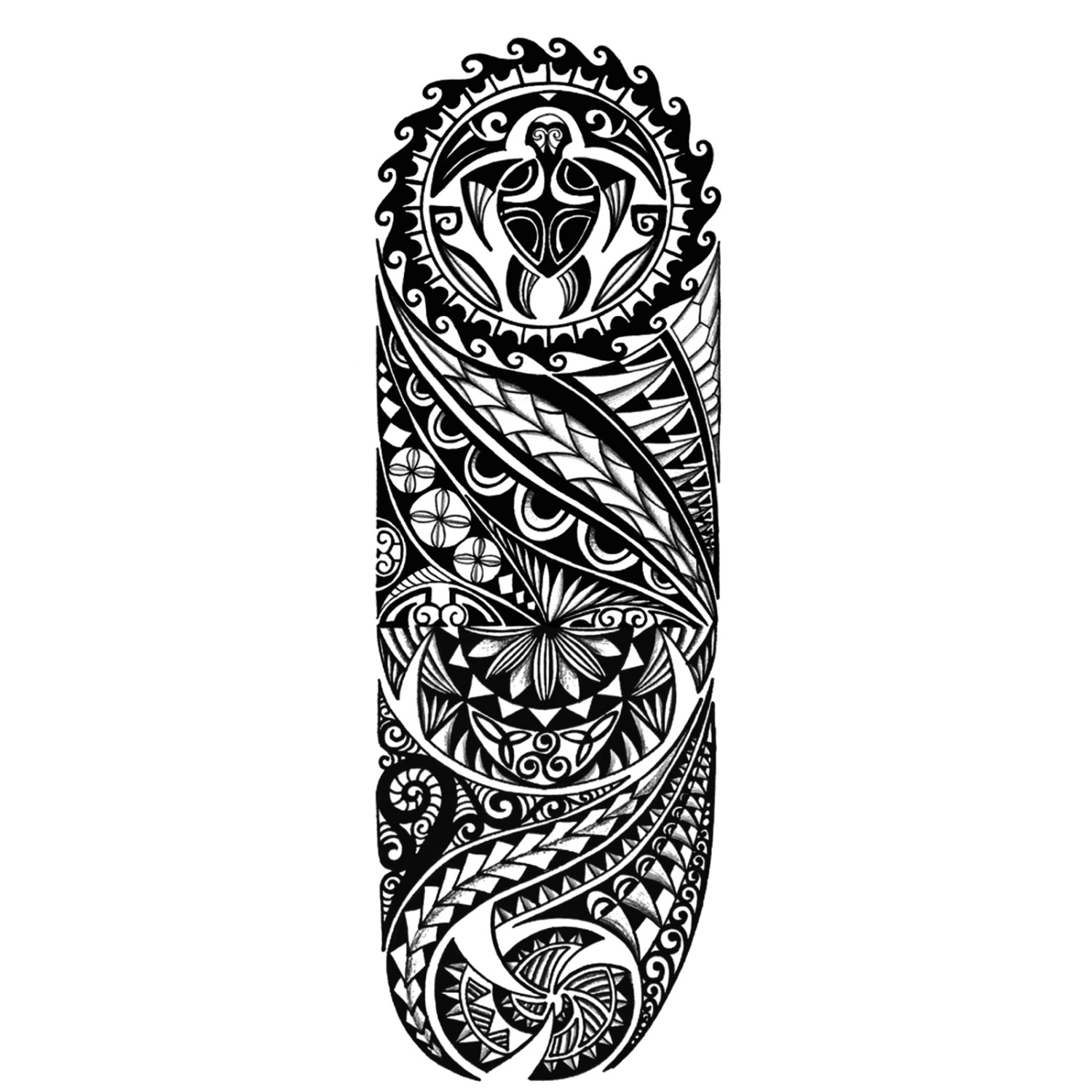 【GL】Black Temporary Tattoos Realistic Full Arm Totem Tattoo Stickers