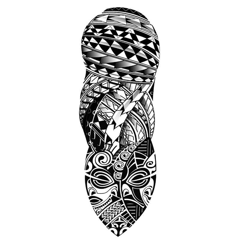 【GL】Black Temporary Tattoos Realistic Full Arm Totem Tattoo Stickers