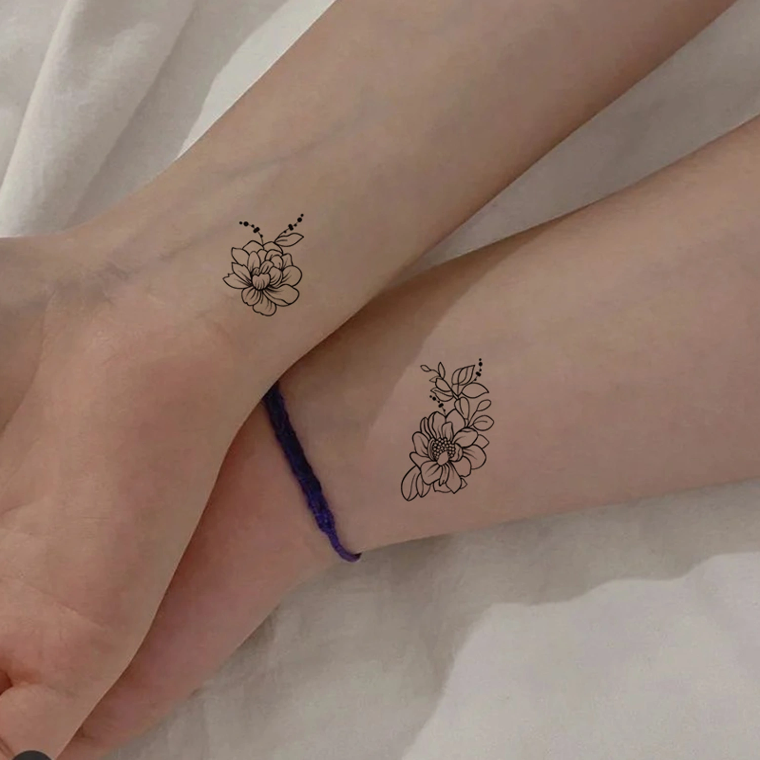 GL Luminous Temporary Tattoos Glow In The Dark Flower Leaf Tattoos