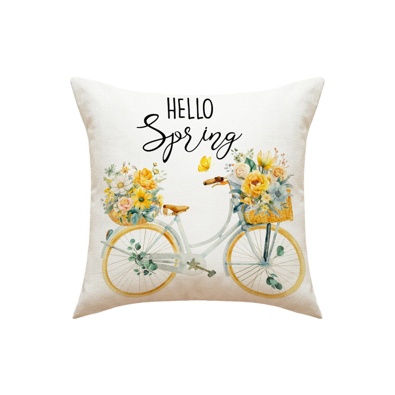 Spring Linen Pillow Covers Floral Letter Cushion Cases Home Decor