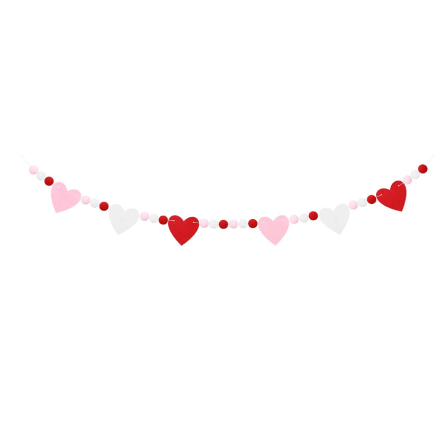 Valentine's Day Banner Felt Heart Shaped Hanging Garland Decoration