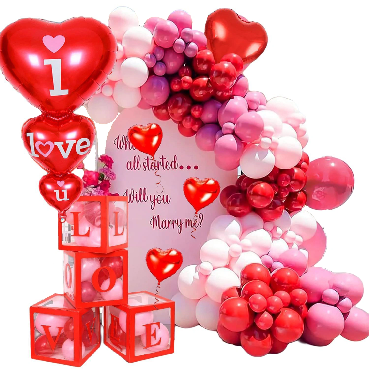 Balloon Arch Kit 117 Pcs Valentine's Day Garland Arch Romantic Decor