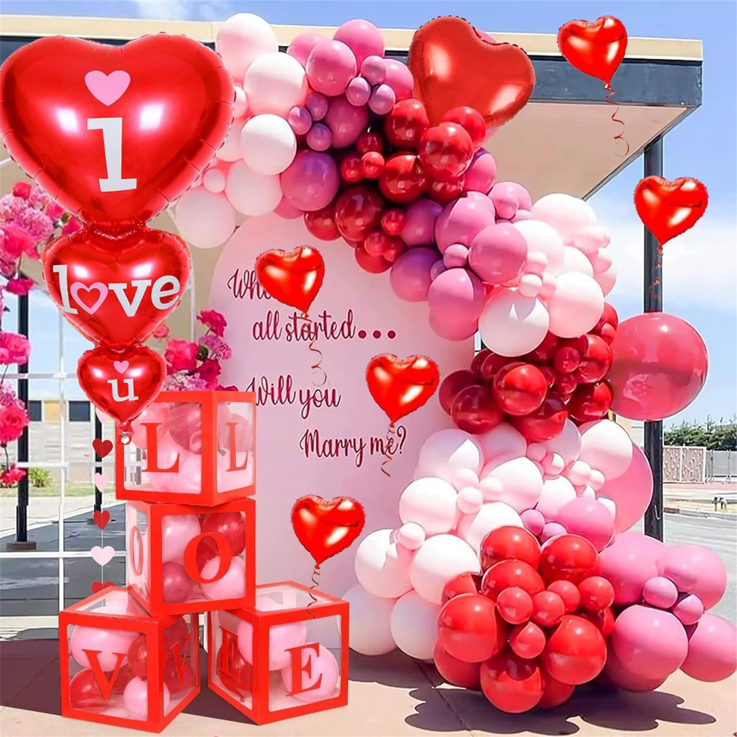 Balloon Arch Kit 117 Pcs Valentine's Day Garland Arch Romantic Decor