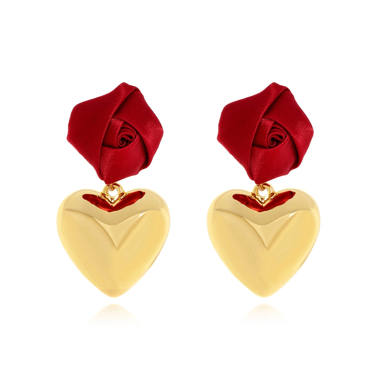 Women Valentine’s Day Earrings Dainty Rose Heart Dangle Earrings