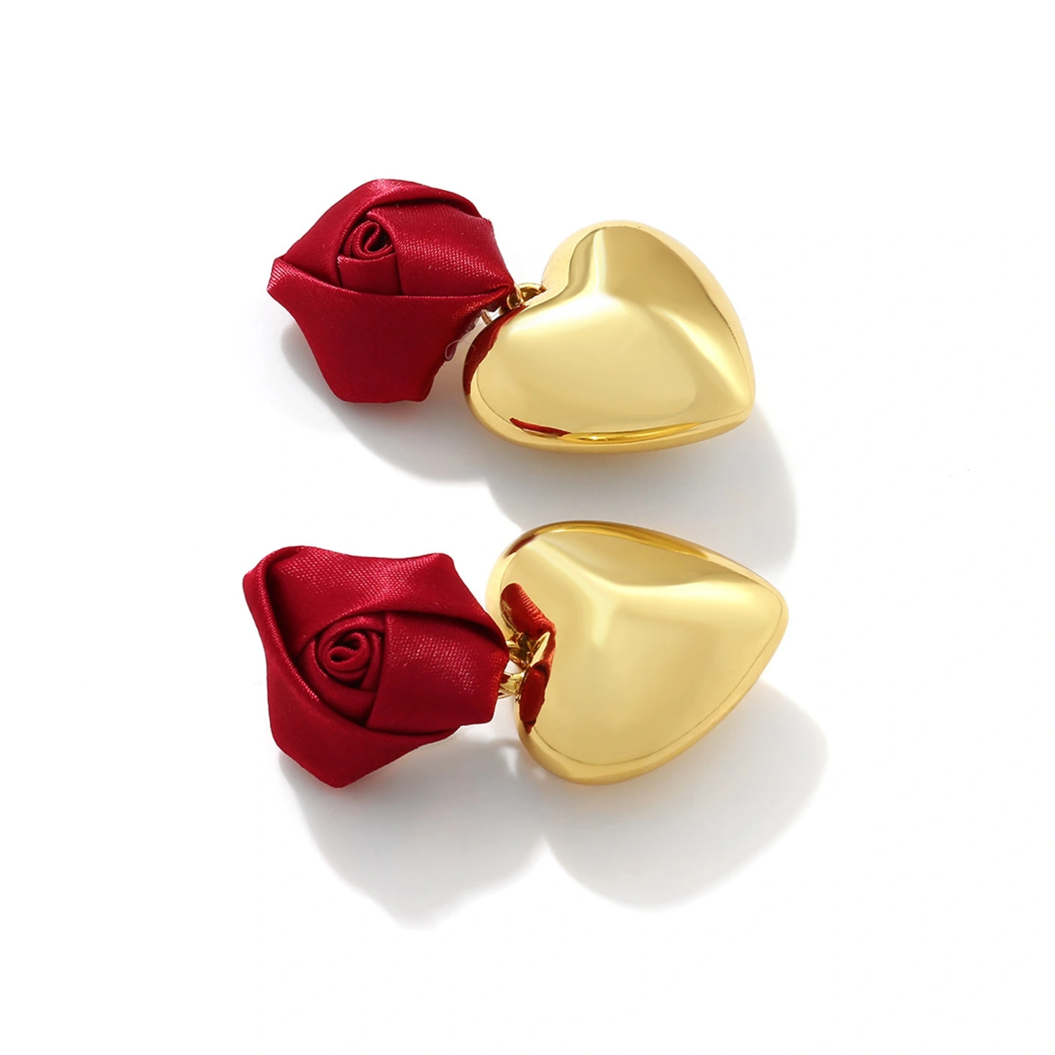 Women Valentine’s Day Earrings Dainty Rose Heart Dangle Earrings