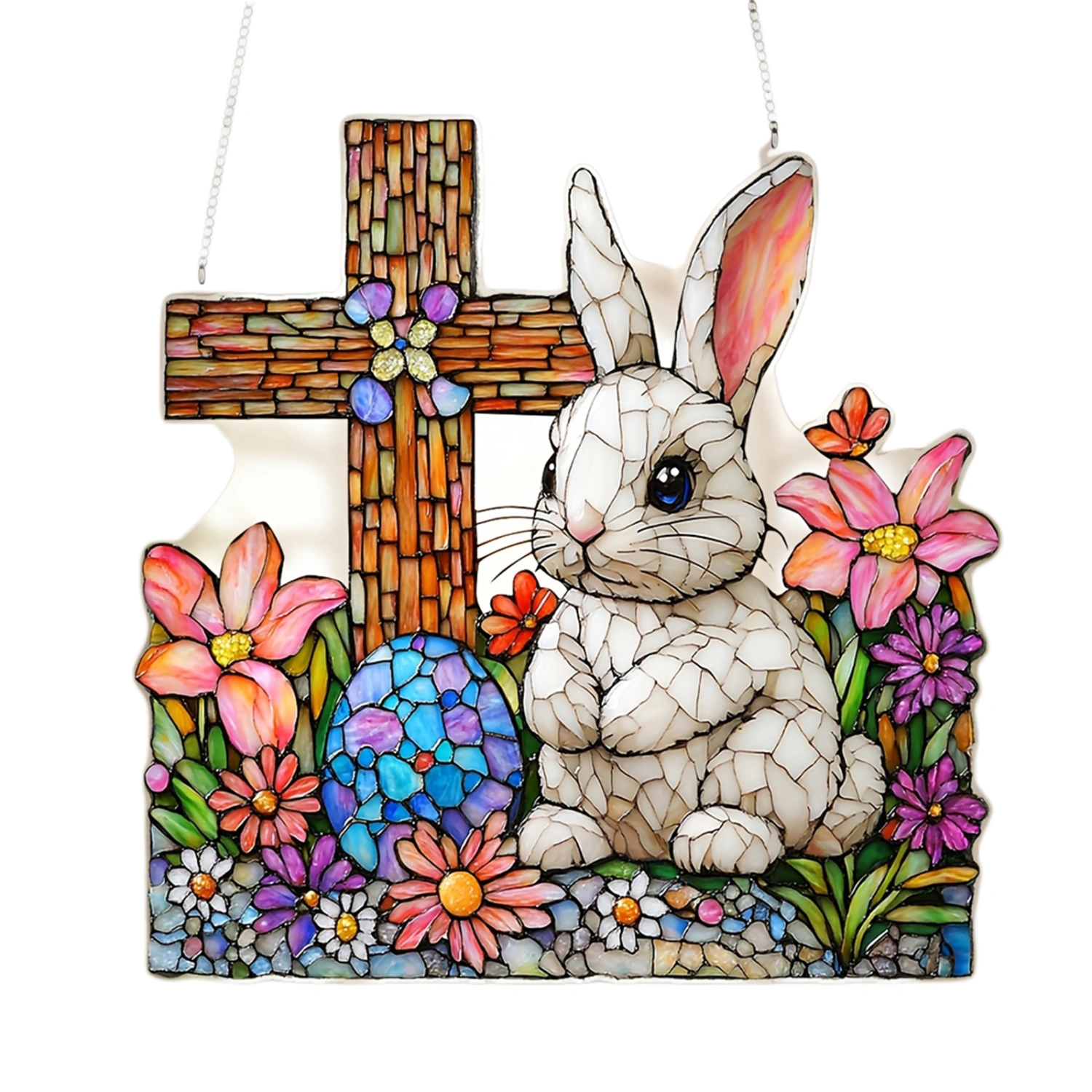 Easter Bunny Hanging Door Sign Acrylic Rabbit Home Party Decor