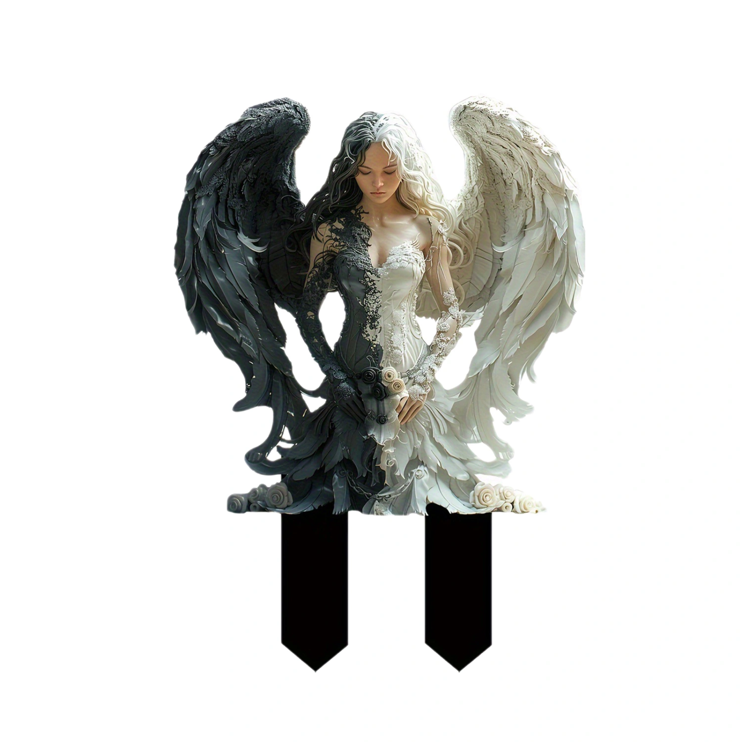 Acrylic Plant Pot Stakes, Angel Devil Garden Stakes Yard Decorations