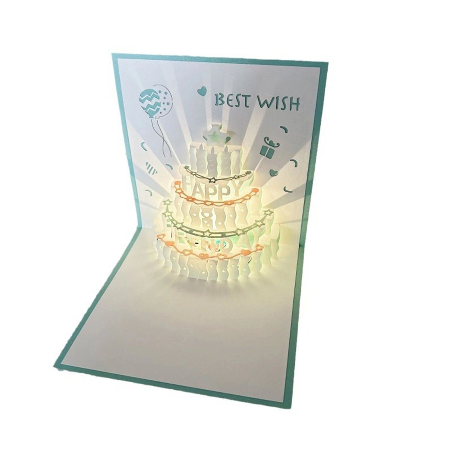 Light-up Birthday Cards Popping Up Cake Birthday Greeting Cards