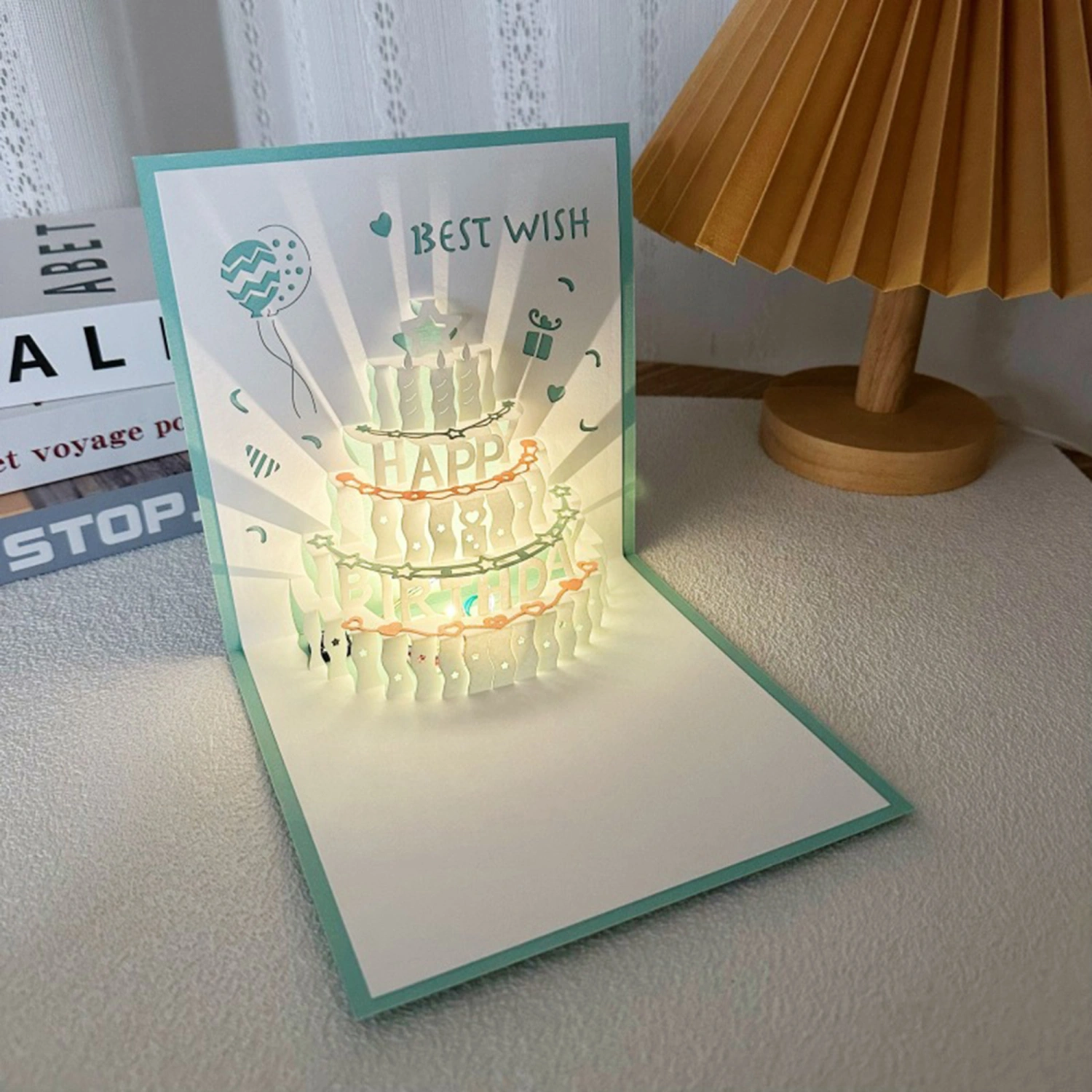 Light-up Birthday Cards Popping Up Cake Birthday Greeting Cards