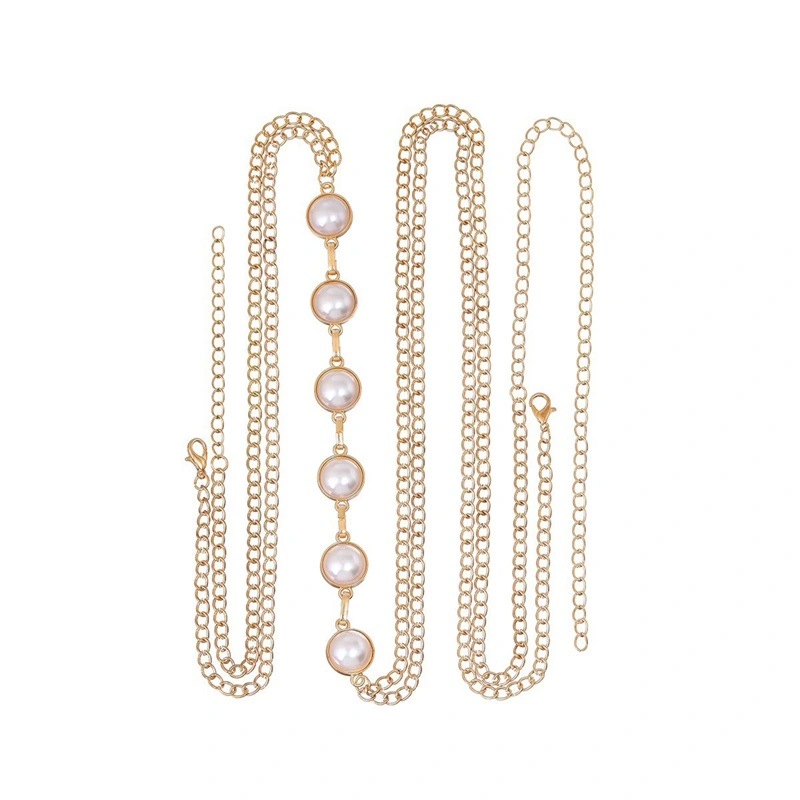Body Chains for Women Imitation Pearl Design Chest Chain Jewelry