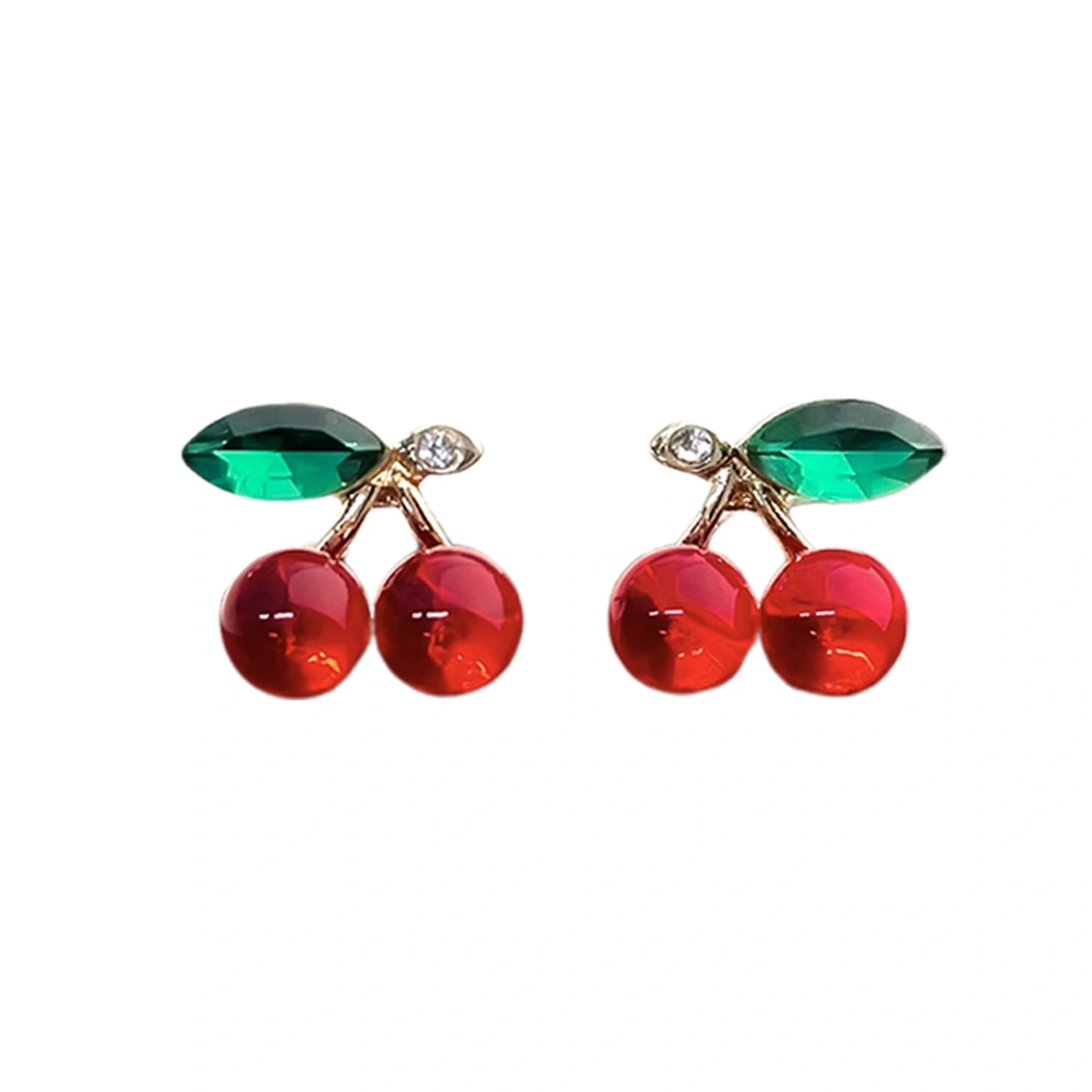 Sweet Red Cherry Earrings for Women Ear Studs Sweet Jewelry Present