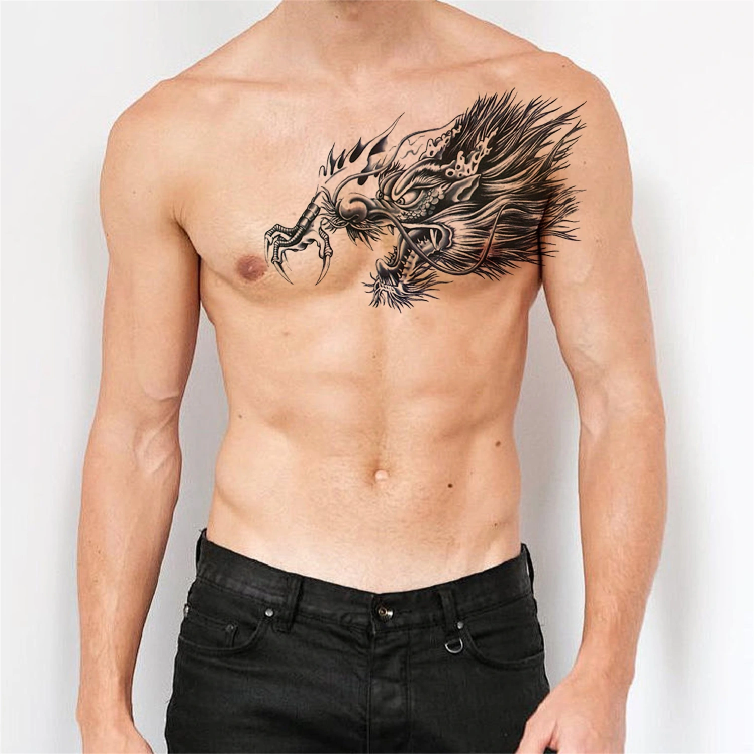【GL】 Temporary Tattoos Long Lasting Waterproof Dragon Tattoo Stickers