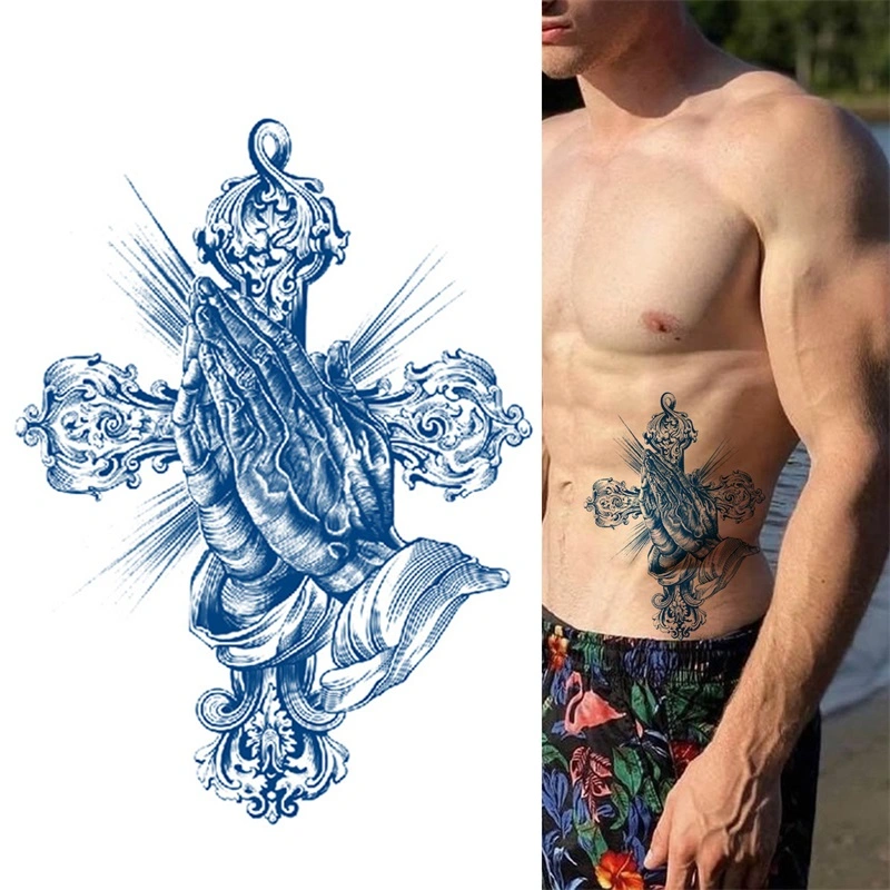 【GL】Semi-Permanent Cross Tattoos Plant-Based Ink Tattoo Stickers