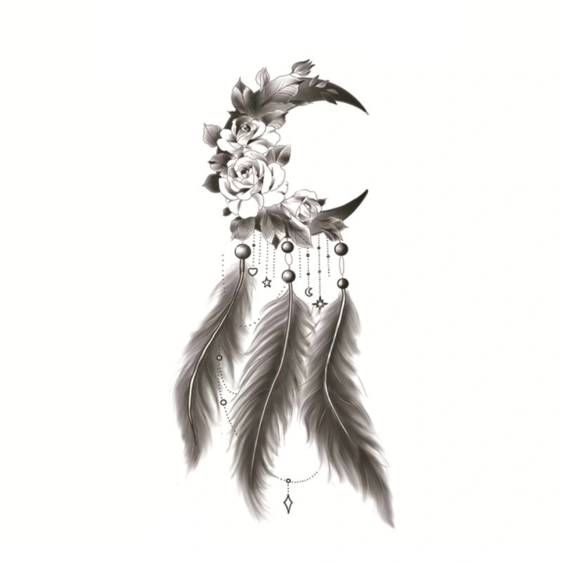 【GL】Black Temporary Tattoos Dreamcatcher Flower Tattoo Stickers