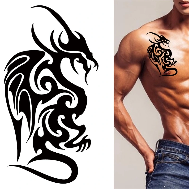 【GL】Black Temporary Tattoos Realistic Totem Temporary Tattoos Stickers