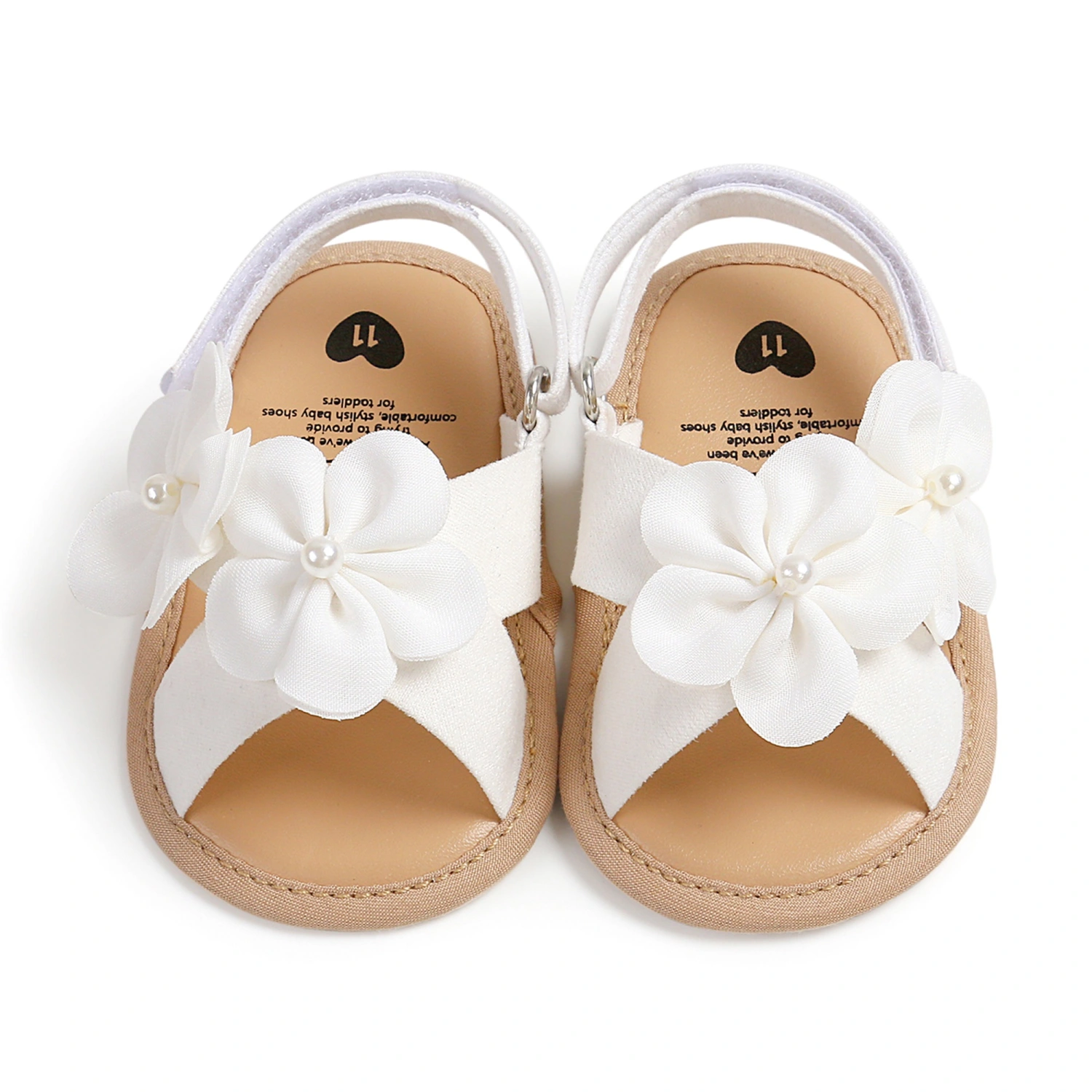 Baby Girls Summer Sandals Cute Large Flower Flat Shoes Non-Slip