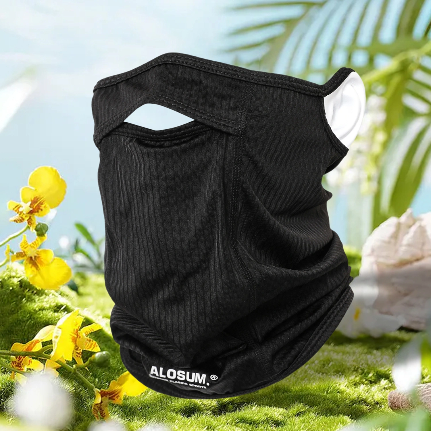 Face Covering with Ear Loops Cut Out Sun Balaclava Cooling Neck Gaiter