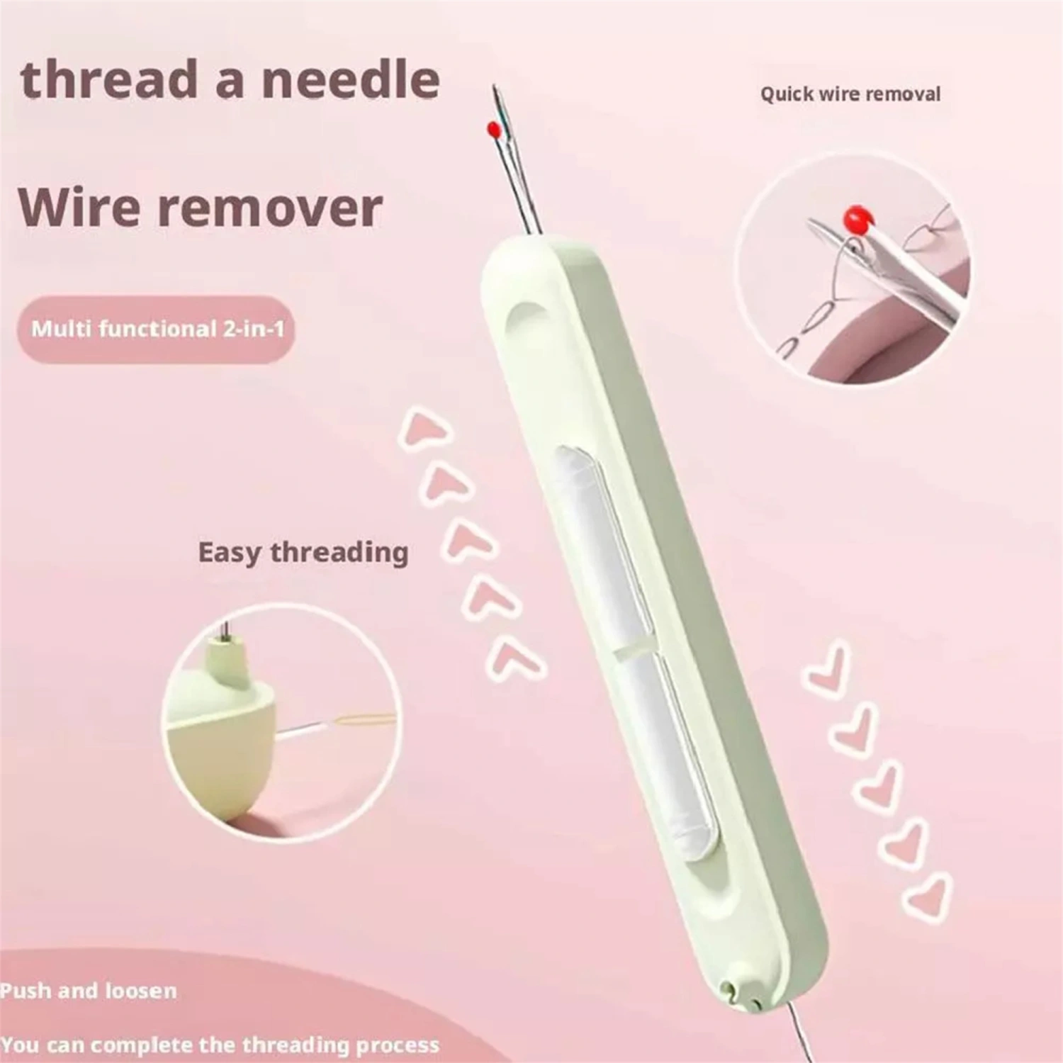 Needle Threader Seam Ripper Automatic Sewing and Remover Tool
