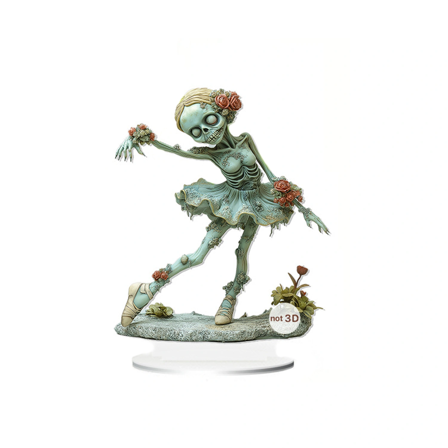Skeleton Table Decoration Dancing Skeleton Girl Acrylic Flat Ornaments