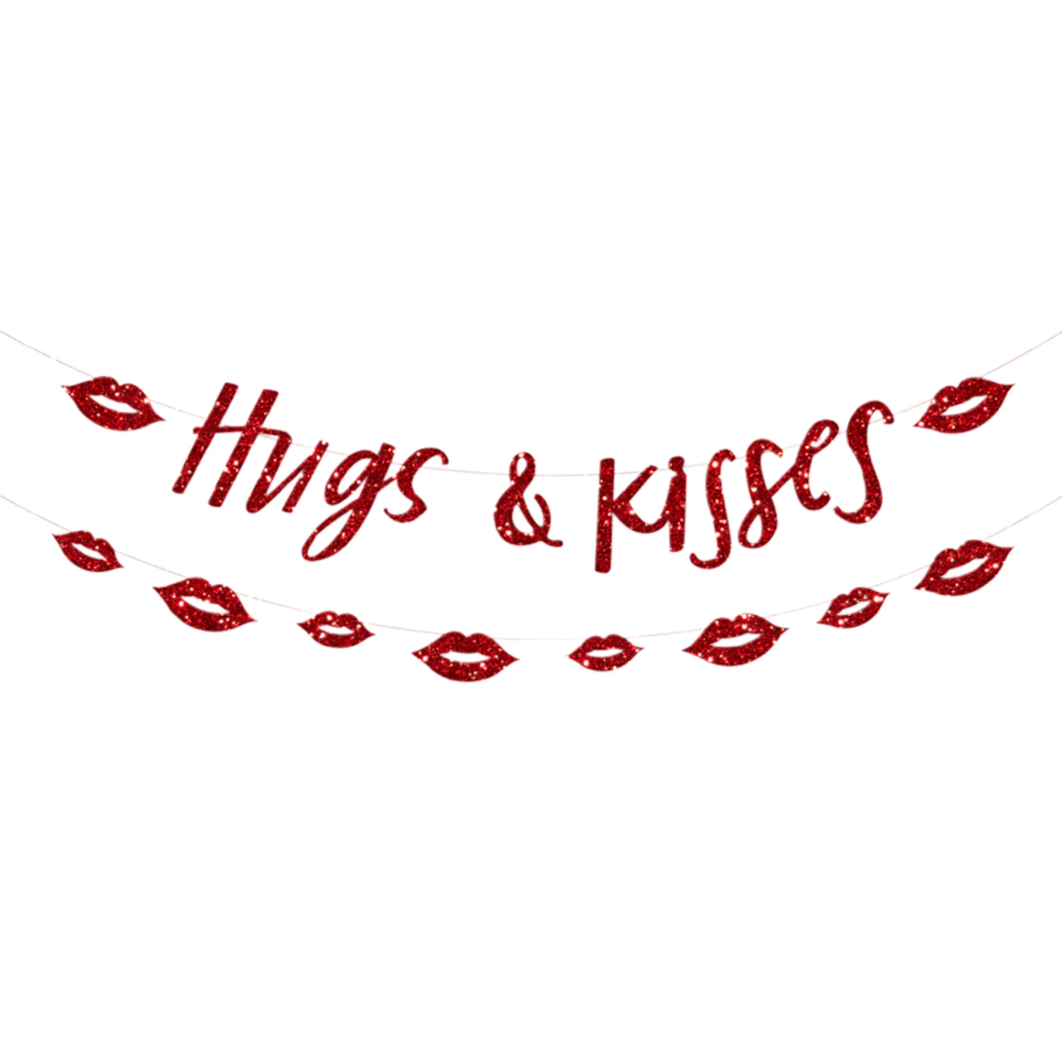 Valentine's Day Banner Heart Letter Glitter Funny Hanging Decoration