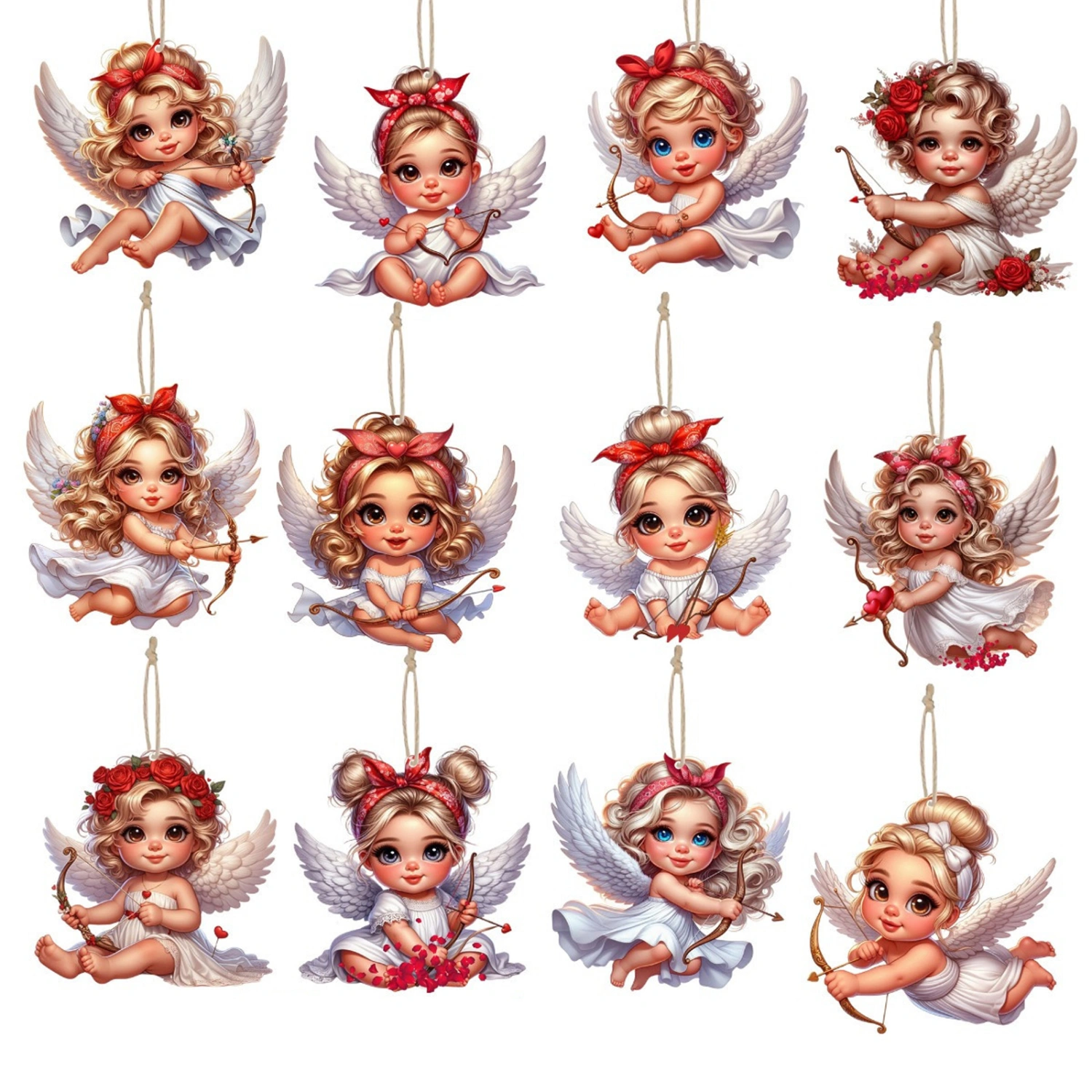 Valentine’s Day Angel Decorations Cute Female Angel Wooden Ornaments