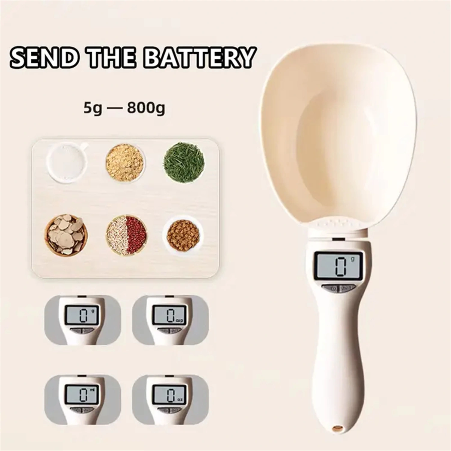 Digital Measuring Spoon Adjustable Weighing Spoon Scale LCD Screen