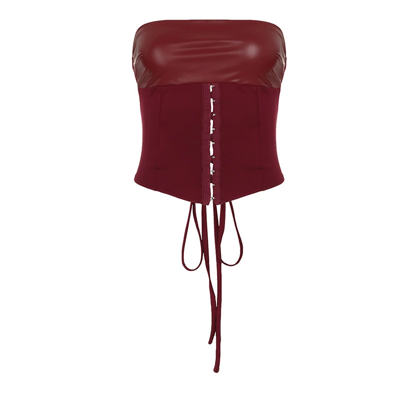 Women Mini Skirt Belt Patchwork Cutout Tassels Ruched Bodycon Skirt