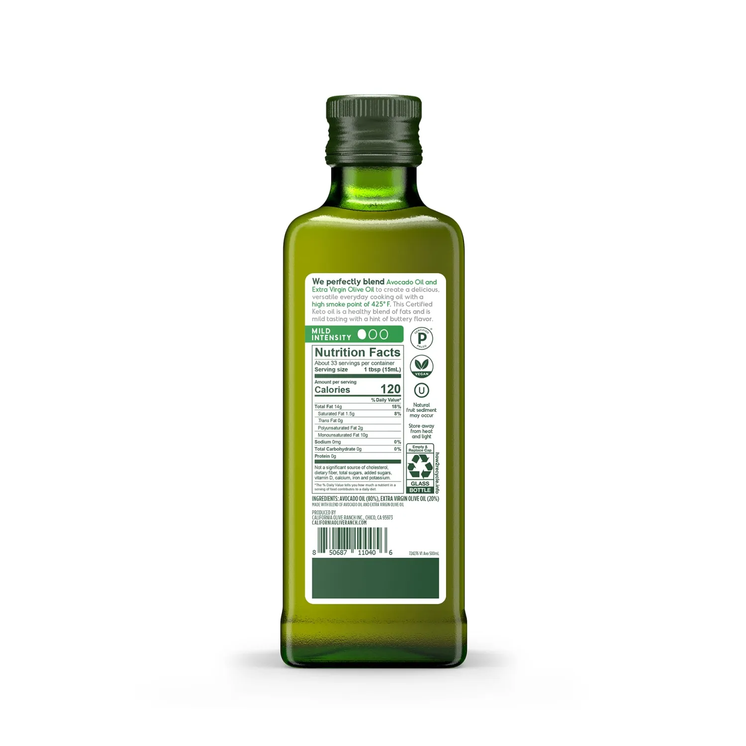 California Olive Ranch, Avocado Oil Blend, 500mL (Pack of 1)