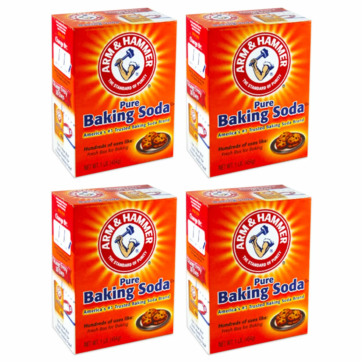 Arm & Hammer Baking Soda, Pure 16 Ounces (Pack of 4)