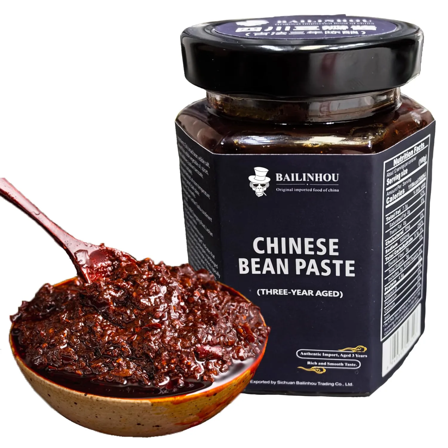 (THREE-YEAR AGED) Sichuan Broad Bean Paste 15.87oz/450g, Premium Chinese Pixian Doubanjiang Chili Paste - ORIGINAL IMPORTED from China