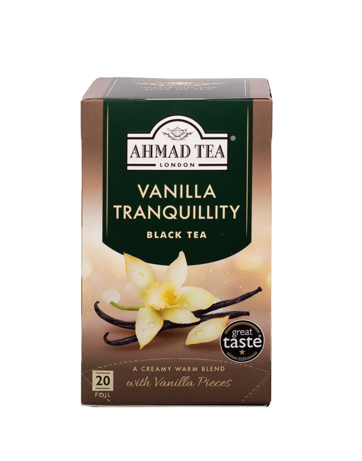 Ahmad Tea Black Tea, Vanilla Tranquility Teabags, 20 ct (Pack of 1) - Caffeinated & Sugar-Free