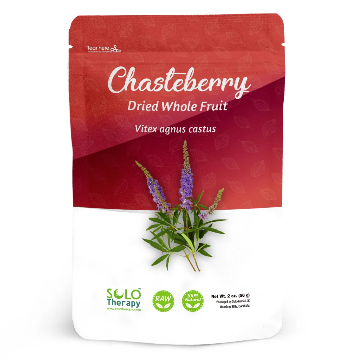 Chasteberry Vitex Herbal Tea 56 grams- Chasteberry Dried Fruits - Resealable Bag - 56 grams - Premium Quality (Chasteberry Vitex)