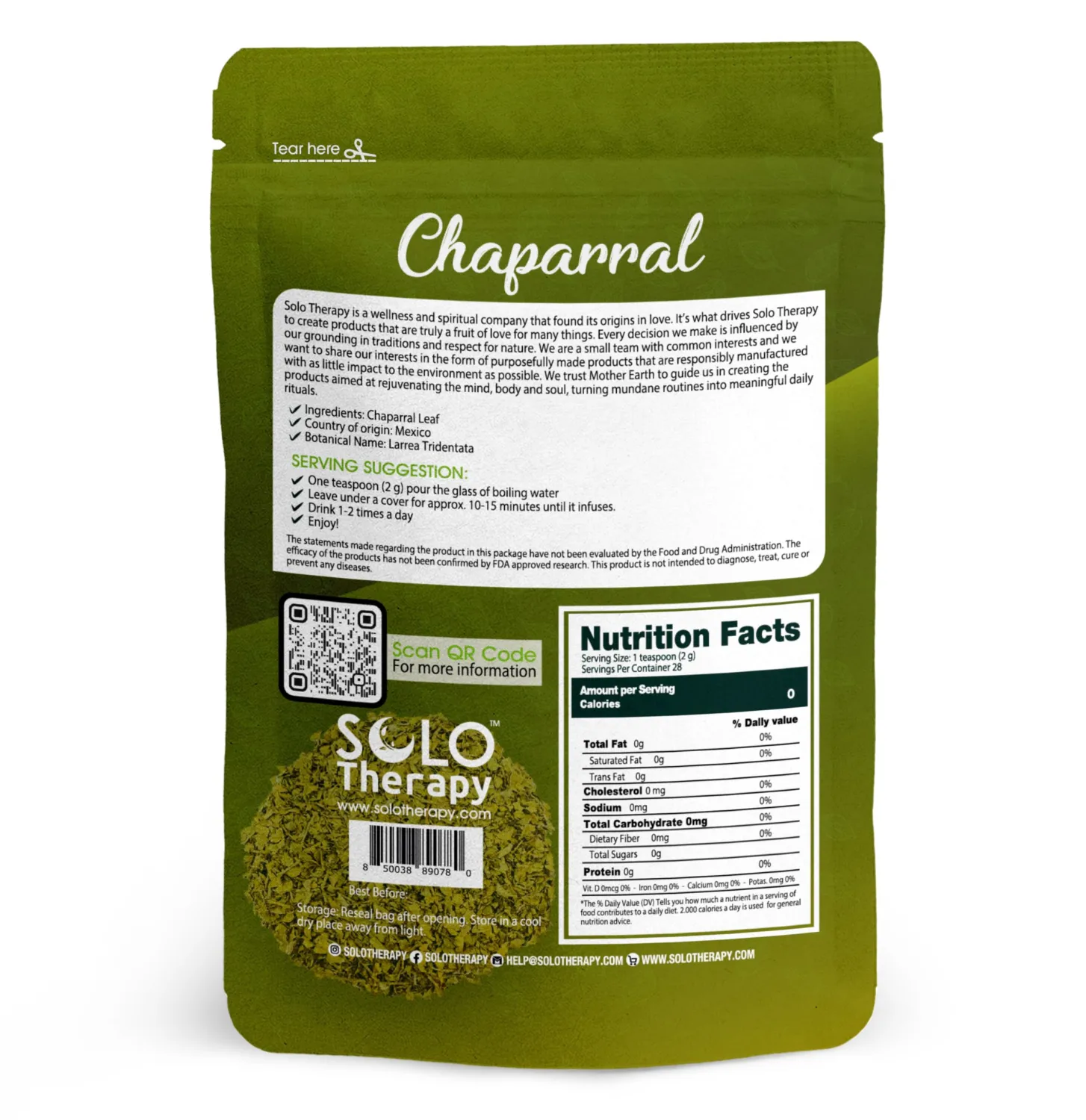 Chaparral Herb Cut and Sifted - 56 grams - Gobernadora Hierba - Chaparral Tea - Creosote Bush - Larrea Tridentata Resealable Bag - 56 grams - Premium Quality (Chaparral Herb)