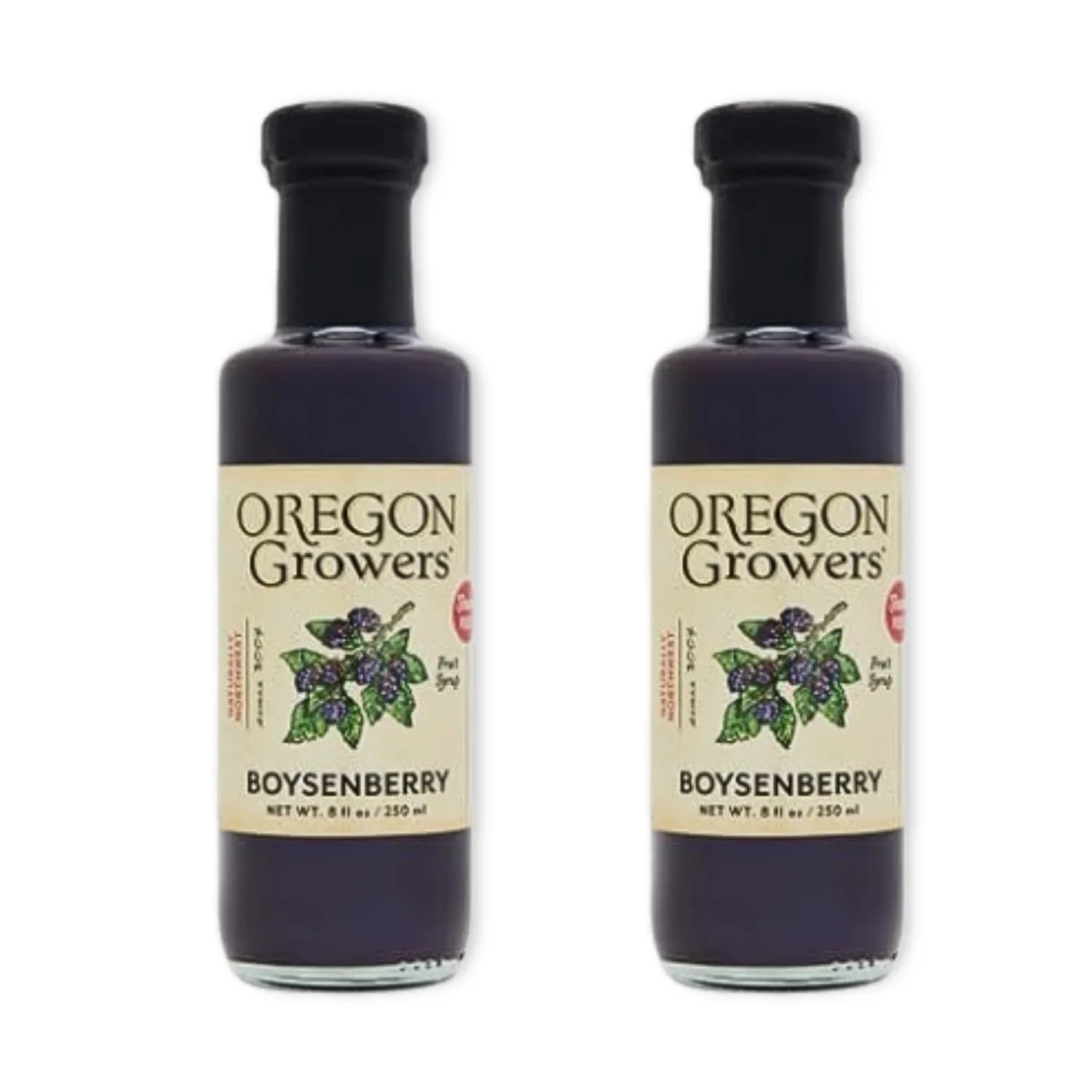 Oregon Growers Boysenberry Syrup - Boysenberry Syrup For Pancake, Syrup For Pancakes And Waffles, Berry Syrup For Pancakes And Waffles, Flavored Syrup For Pancakes - 8 Oz (Pack of 2)