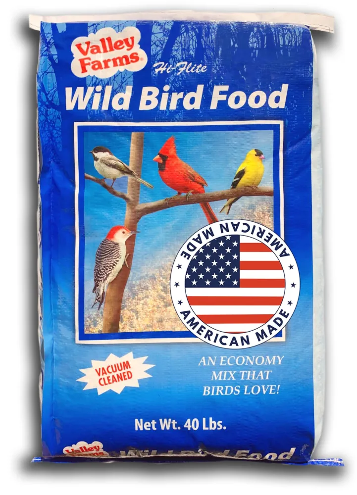 Hi-Flite Wild Bird Food for Outside feeders, Bird Seed with Millet, Crack Corn, and Black Oil Sunflower Seeds Birds, Economy Bird Seed for Outside Feeders, Birdseed (40 LBS)