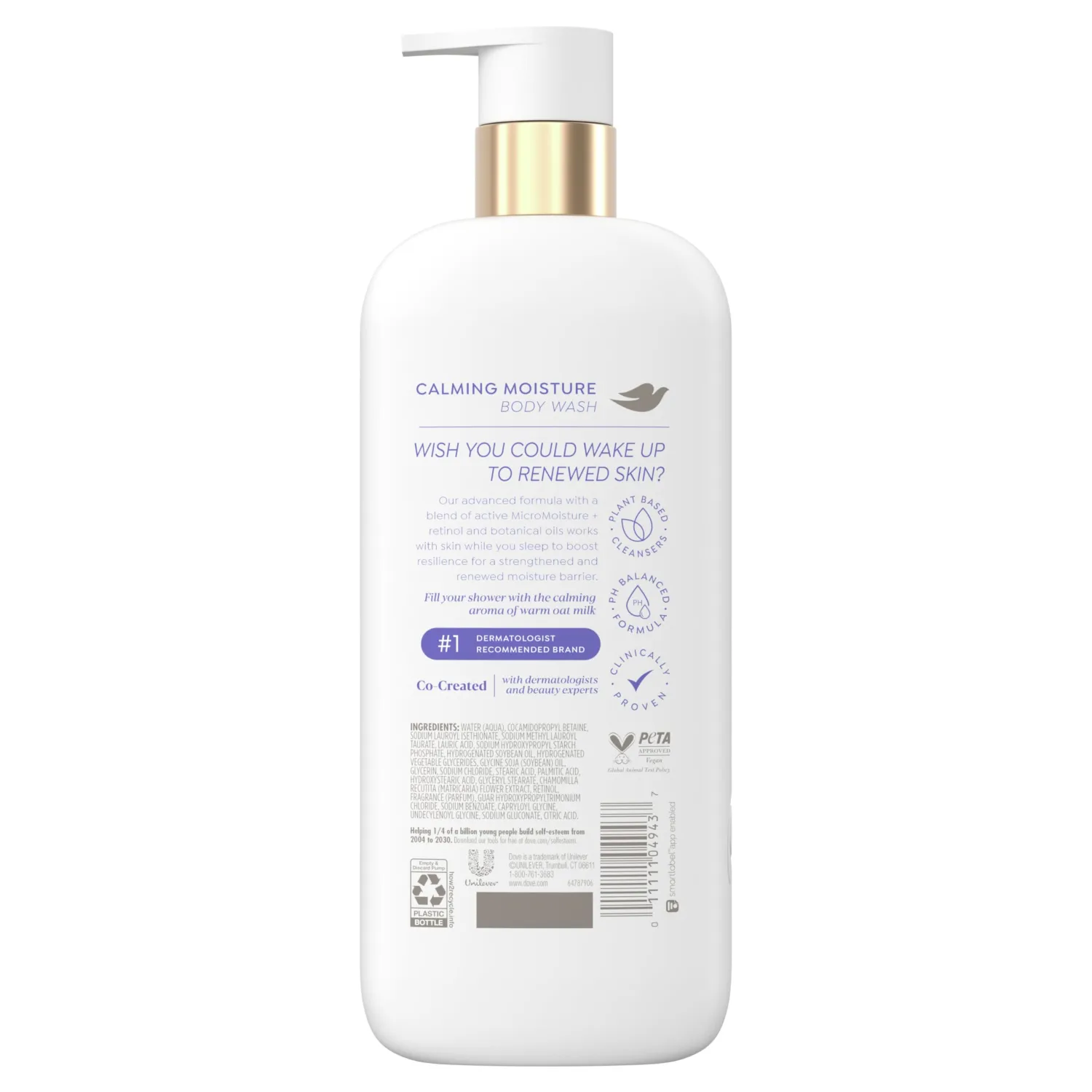 Dove Serum Body Wash Calming Moisture renews skin with Retinol Serum 18.5 Fl Oz