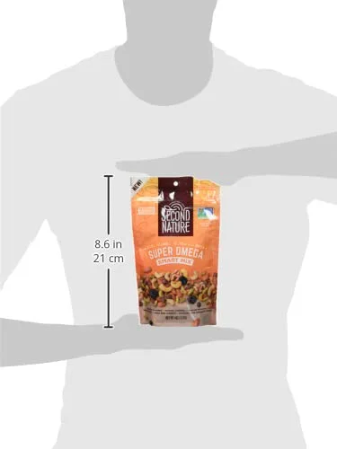 Second Nature Super Omega Smart Snack Mix - 4 oz Individual Snack Packs (Pack of 6) - Certified Gluten-Free Snack, Ideal for Travel Snacks