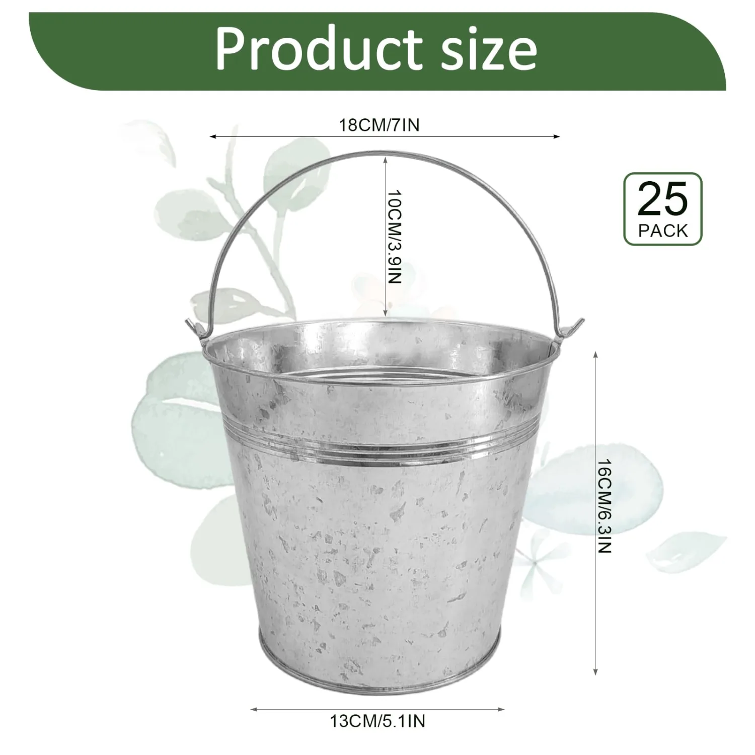 25 Pcs Metal Beer Bucket Bulk 3 Quart Drink Buckets Beverage Tub with Handle Chiller Champagne Wine Soda Ice Bucket for for Mimosa Bar Supplies