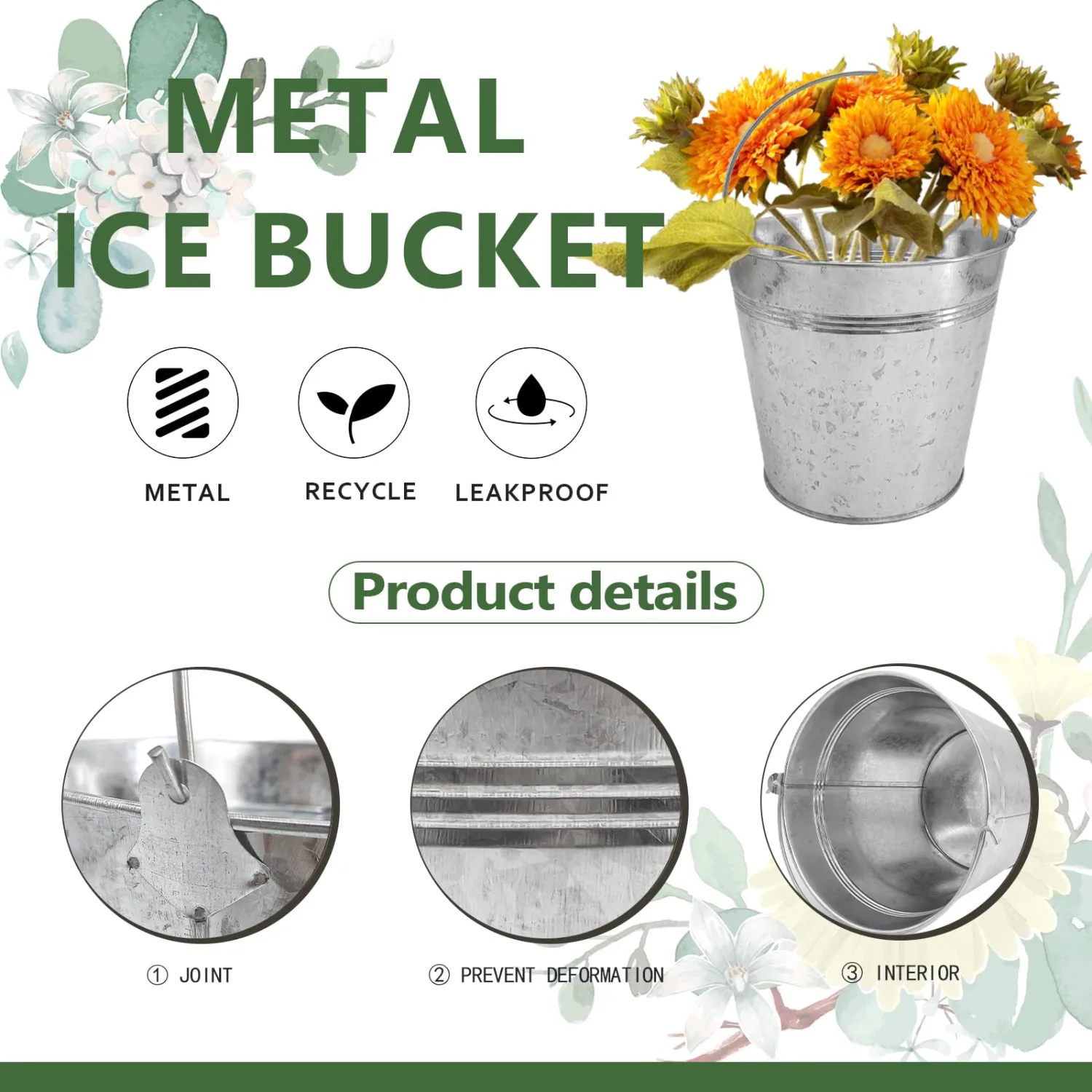 25 Pcs Metal Beer Bucket Bulk 3 Quart Drink Buckets Beverage Tub with Handle Chiller Champagne Wine Soda Ice Bucket for for Mimosa Bar Supplies
