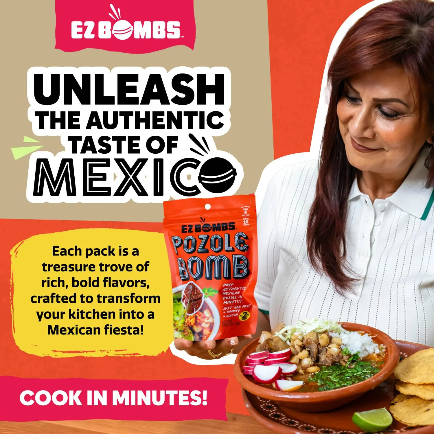 EZ Bombs Pozole Bomb Seasoning, Pack of 2 – Authentic Mexican Soup Mix for Traditional Pozole, Made with Real Chiles, Herbs & Spices for Quick and Flavorful Meals