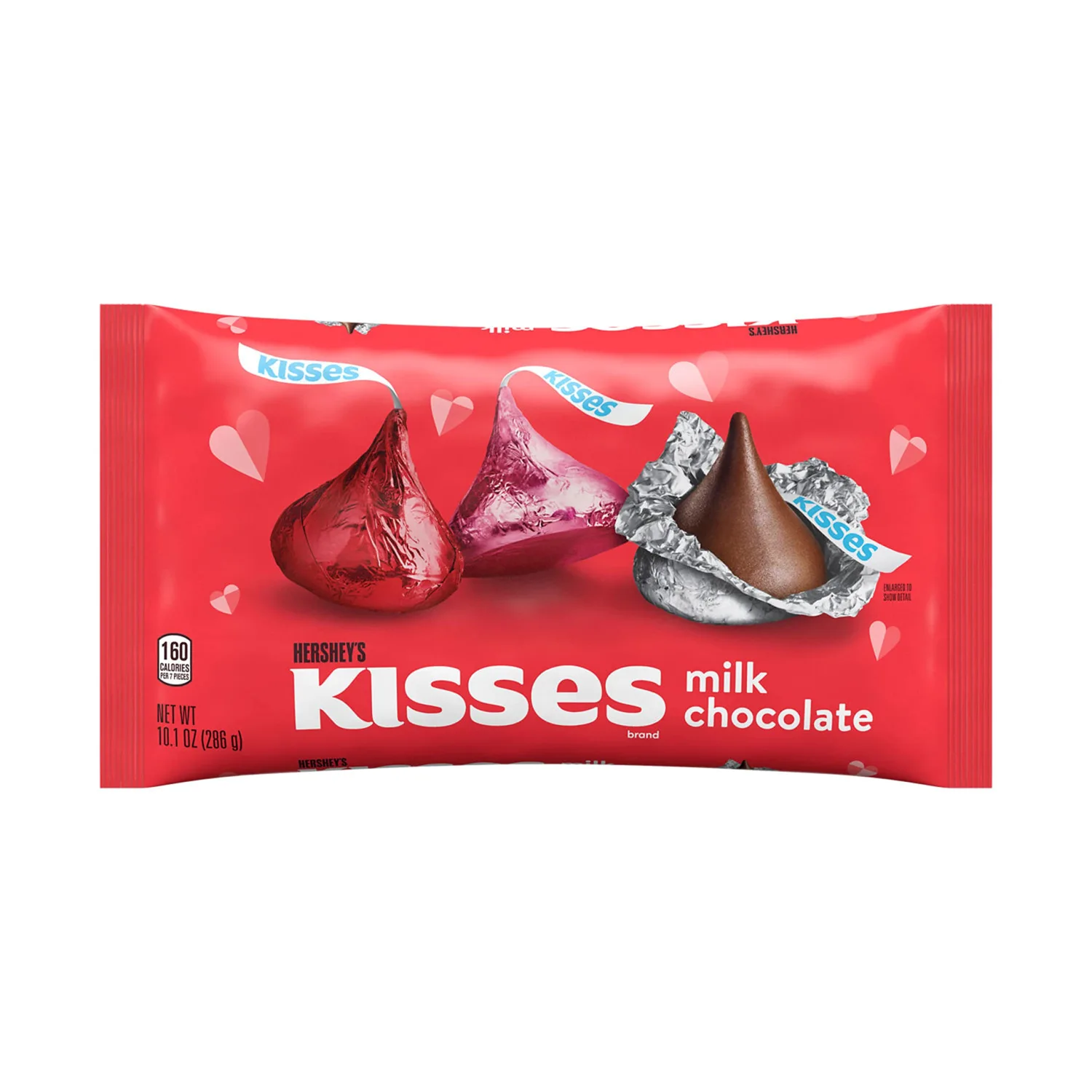 HERSHEY'S KISSES Milk Chocolate, Valentine's Candy Bag, 10.1 oz