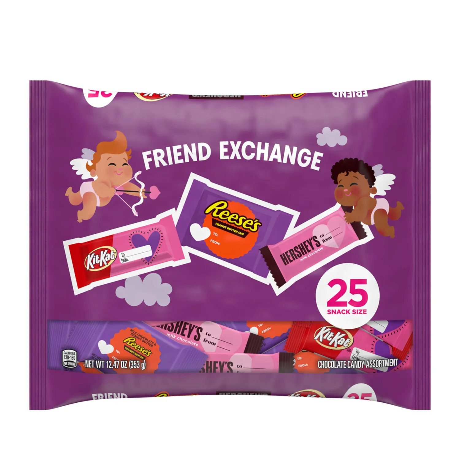 HERSHEY'S, KIT KAT and REESE'S Assorted Milk Chocolate Snack Size, Candy Bag, 12.47 oz (25 Pieces)