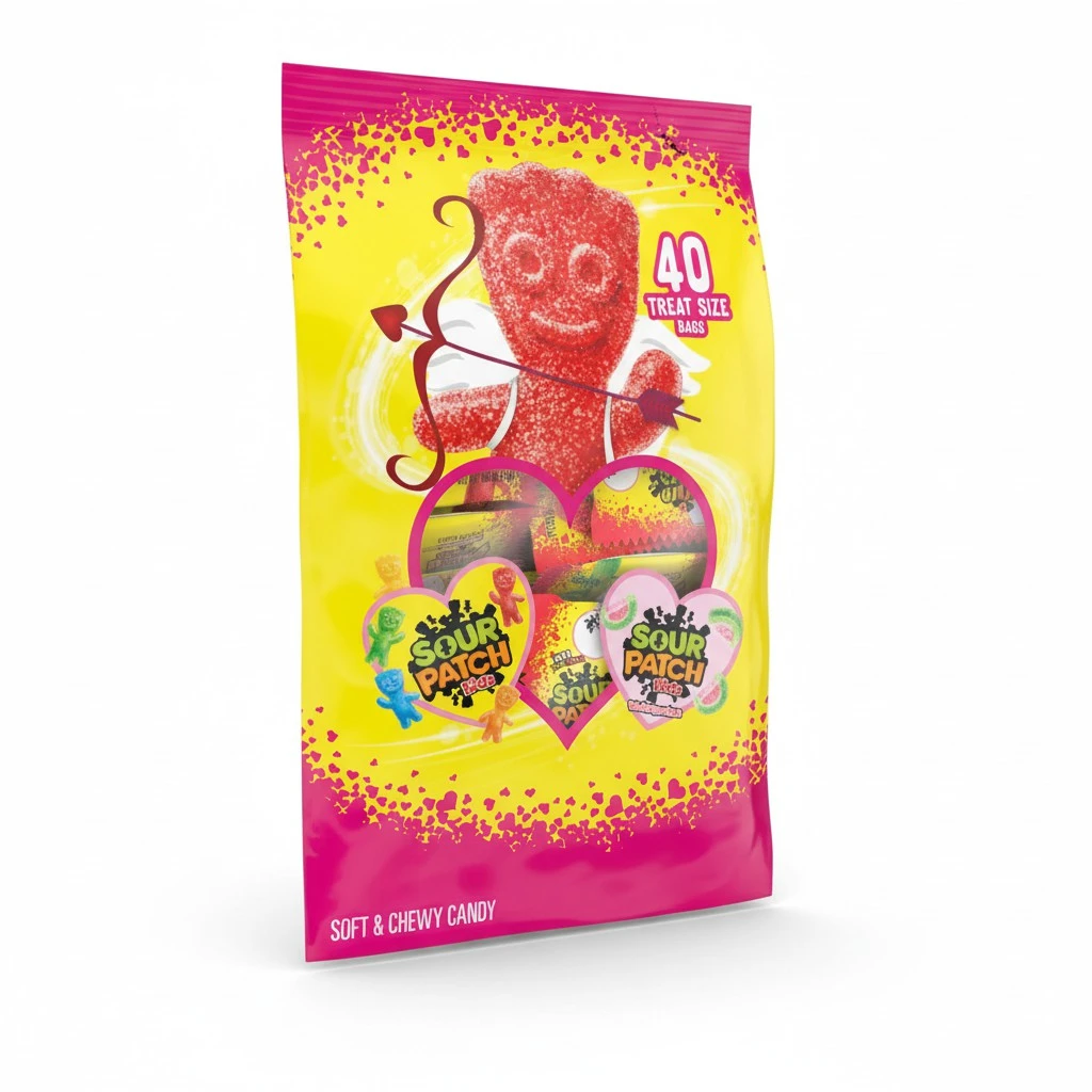 SOUR PATCH KIDS Original and Watermelon Soft & Chewy Valentines Day Candy Variety Pack, Bulk Candy, 40 Snack Packs