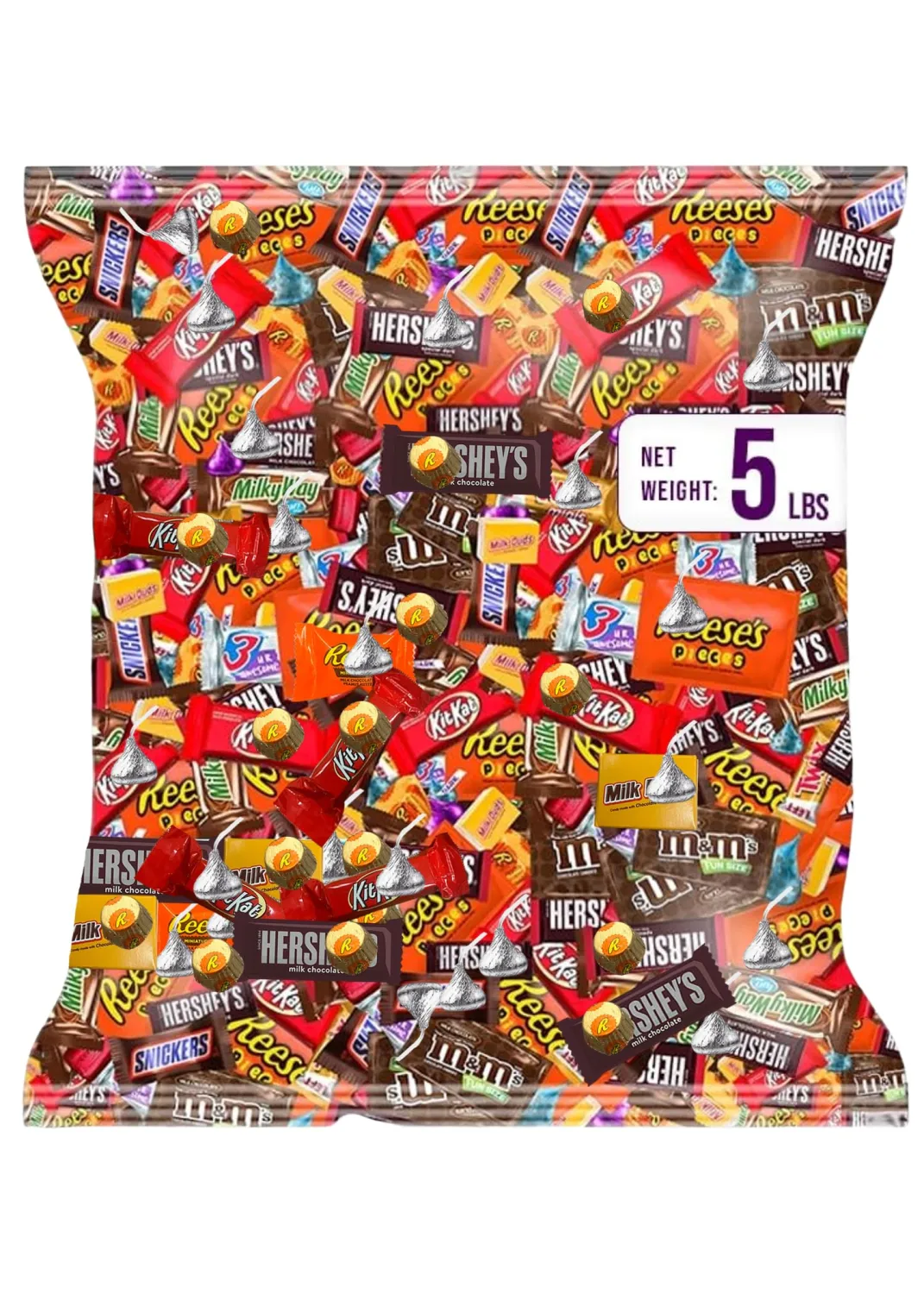 Chocolate Assorted Bulk Candy - 5 LB Chocolate Candy Variety Pack - Bulk Chocolate, Milk Chocolate Candy, Dark Chocolate - Bulk Candy Mix for Candy Bags - Candy - Chocolate Candy Variety Pack (5LBS)