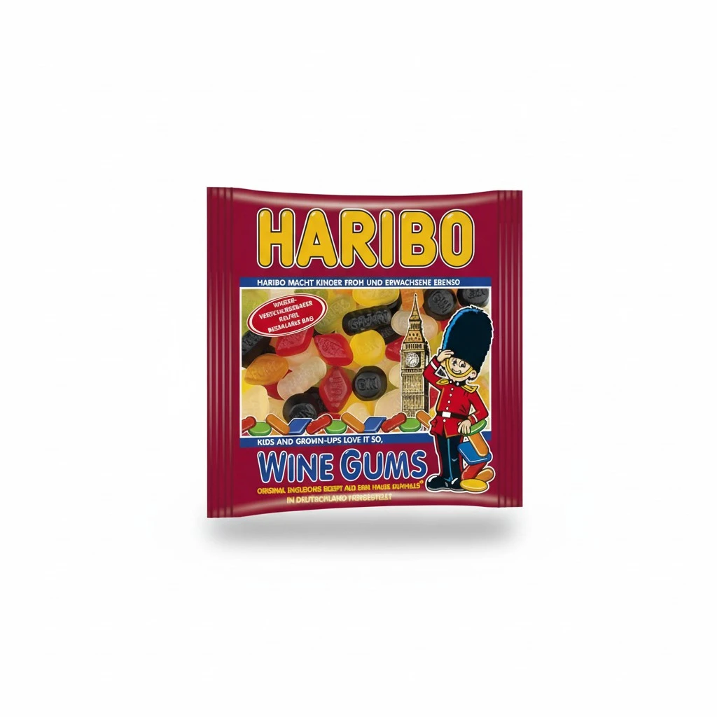 Haribo Wine Gums in Resealable Bag, 500 gram - 17.6 ounces